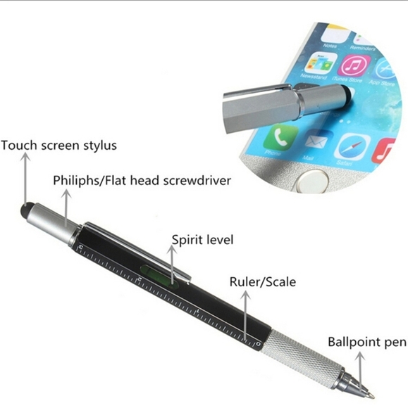 6 in 1 Stylus Pen-Black - Picture 2 of 3